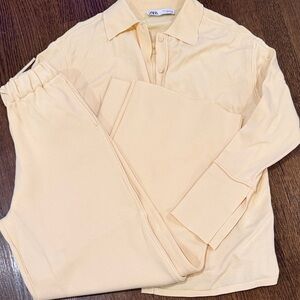 Zara Pale Yellow Lounge Set